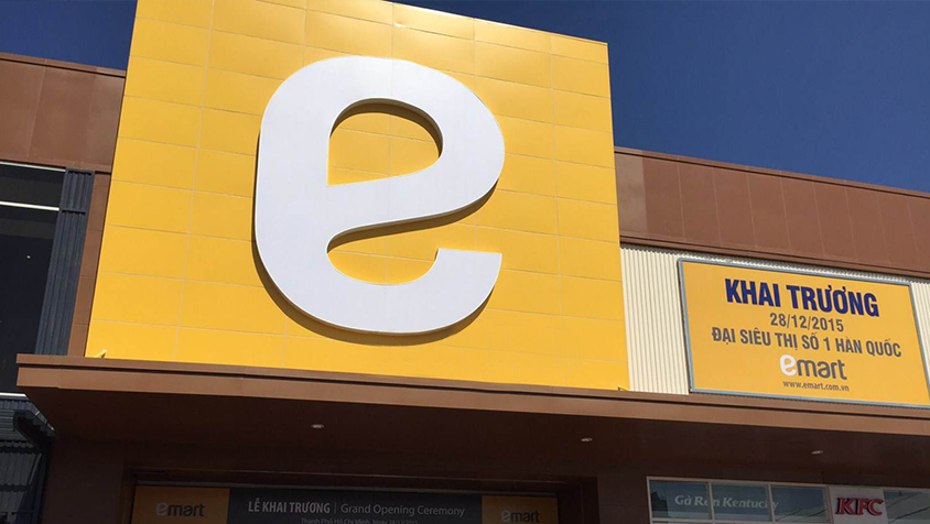 ốp alu mặt dựng tại trung tâm thương mại Emart